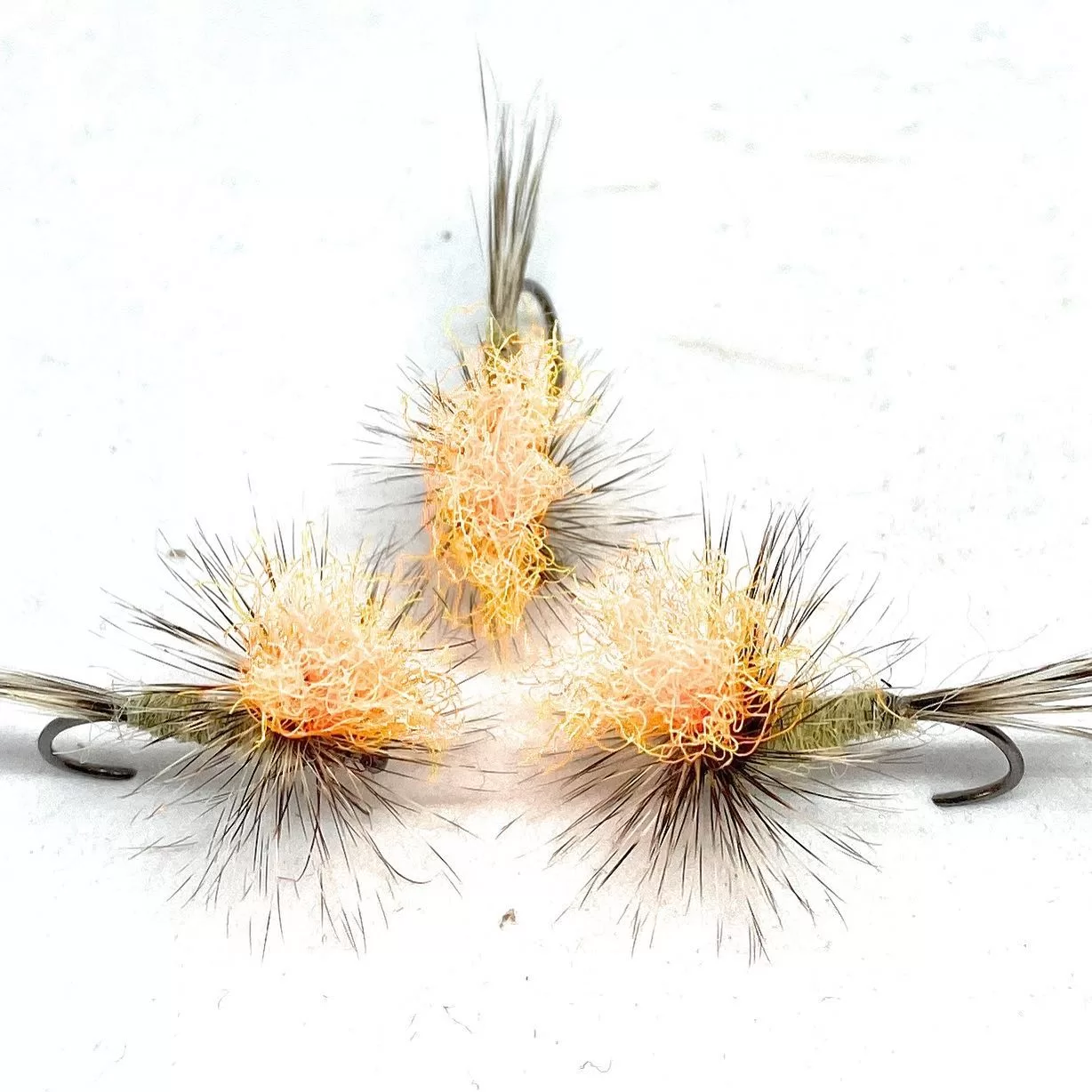 Adams Parachute Hi Vis Dry Fly secche 3 pezzi amo 10 12 14 16 mosche artificiali pesca a mosca