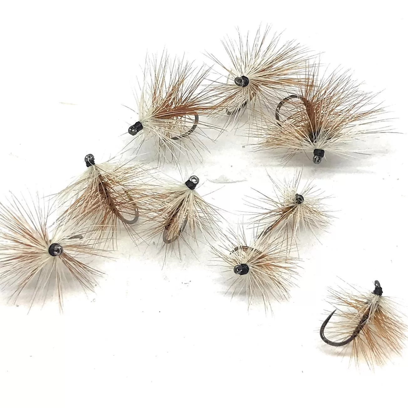 Brown Bivisible Dry Fly secche tricotteri, set 3 mosche artificiali ami 6-16