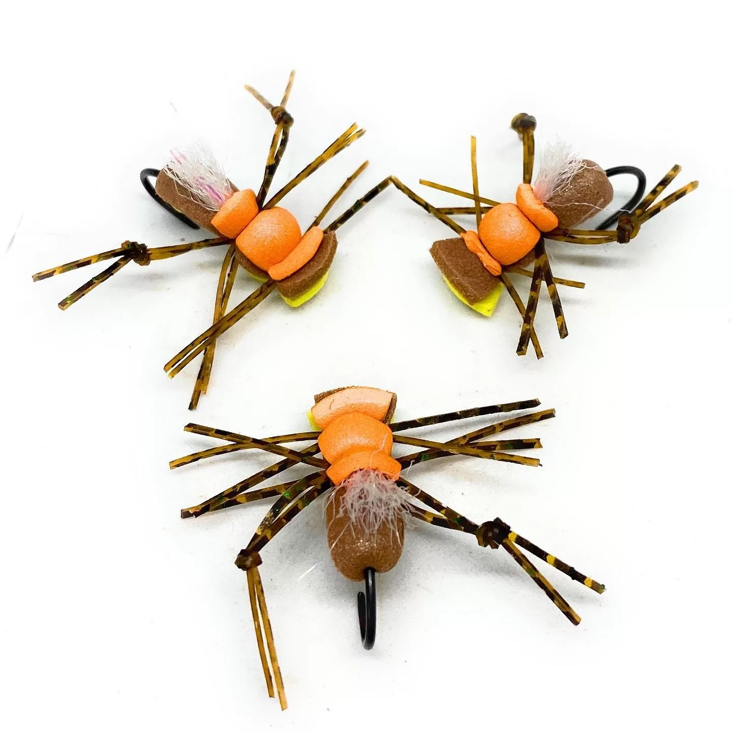 Fat Albert Brown Orange Dry Fly terrestrial dry flies hooks 6 8 10 12 fly fishing