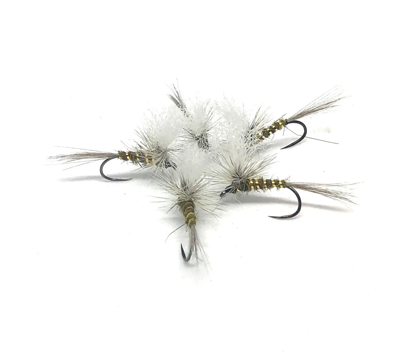 Olive Hare's Ear Dry Fly Parachute, 3 mosche artificiali secche amo 10-18