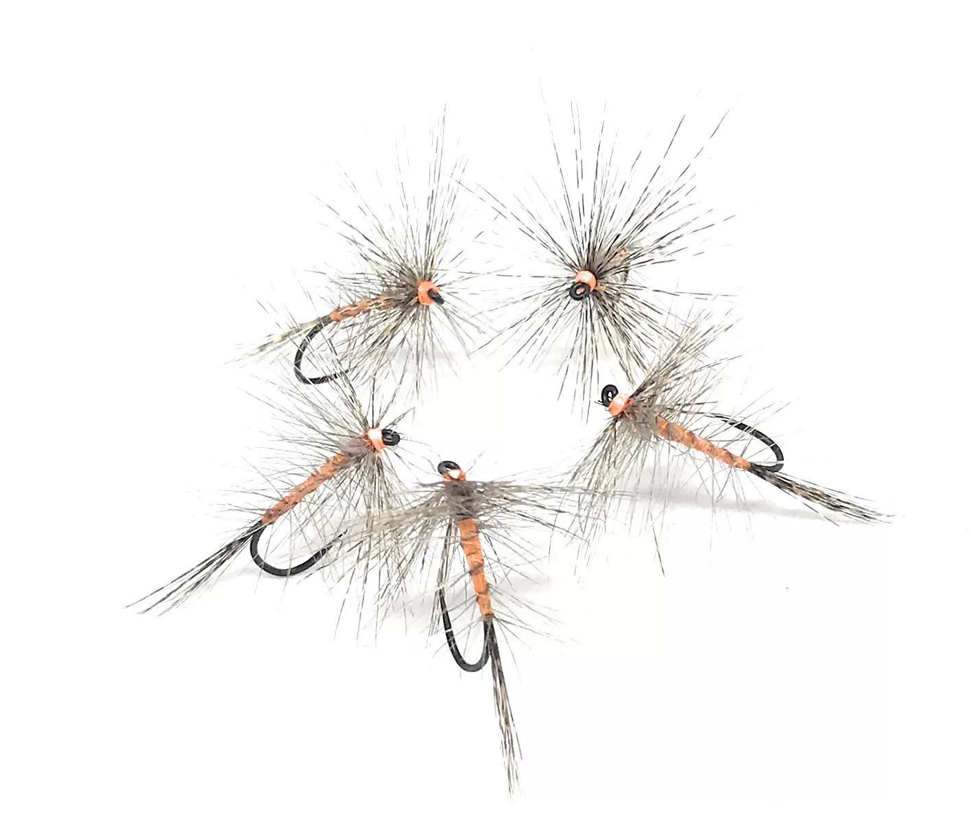 Orange & Pardo Dry Fly secche classiche, 3 mosche artificiali per pesca a mosca, ami 6-16