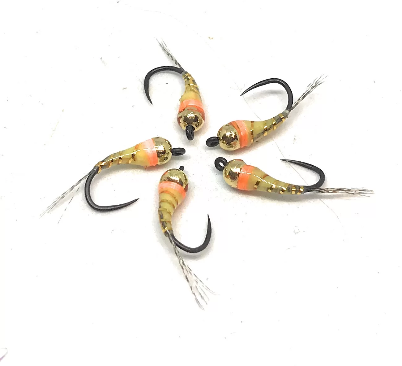 Perdigones Cream Orange Nymph amo 14 16 18 ninfe pesca mosca