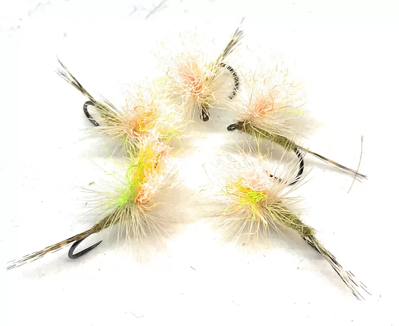 PMD Parachute Hi Vis Dry Fly secche 3 pezzi amo 10-16 mosche artificiali pesca mosca