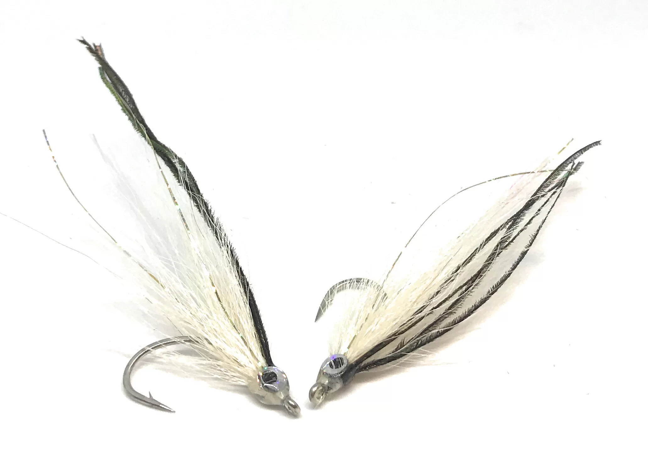 Anchovie White Saltwater Fly mosca artificiale bianca per pesca a mosca in mare, amo 1/0-6