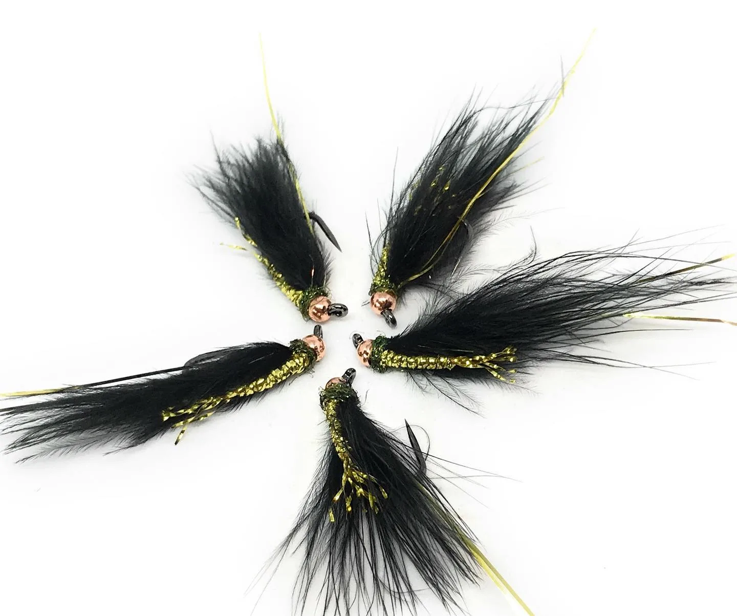 Attractor Black Reverse Streamer 3 pezzi ami 8 10 12 mosche artificiali pesca a mosca lago