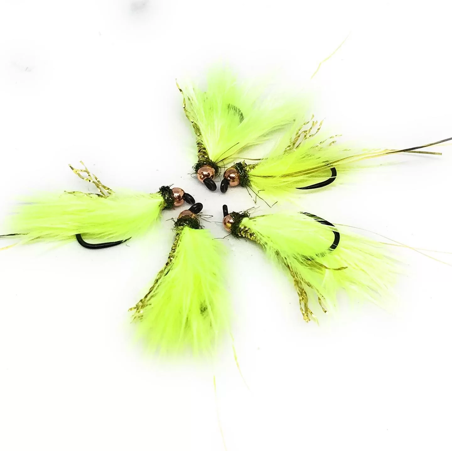 Attractor Fluo Yellow Reverse Streamer ami 8-10-12 mosche artificiali lago