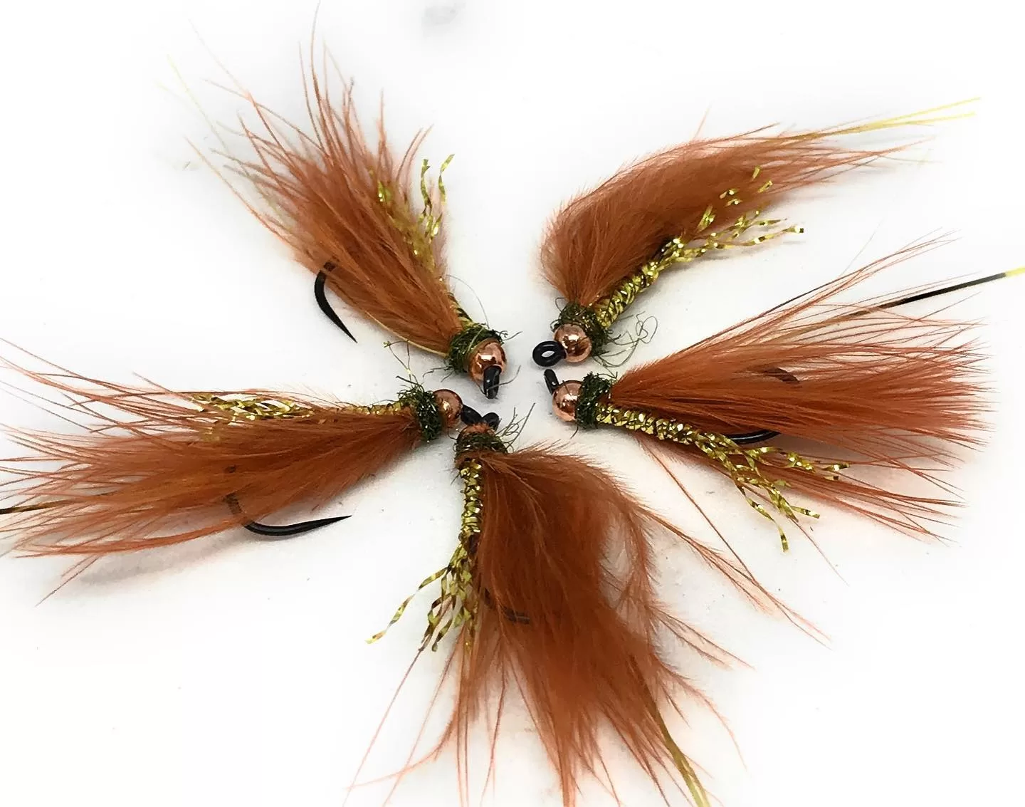 Attractor Rusty Brown Streamer 3 mosche artificiali ami 8 10 12 pesca a mosca lago