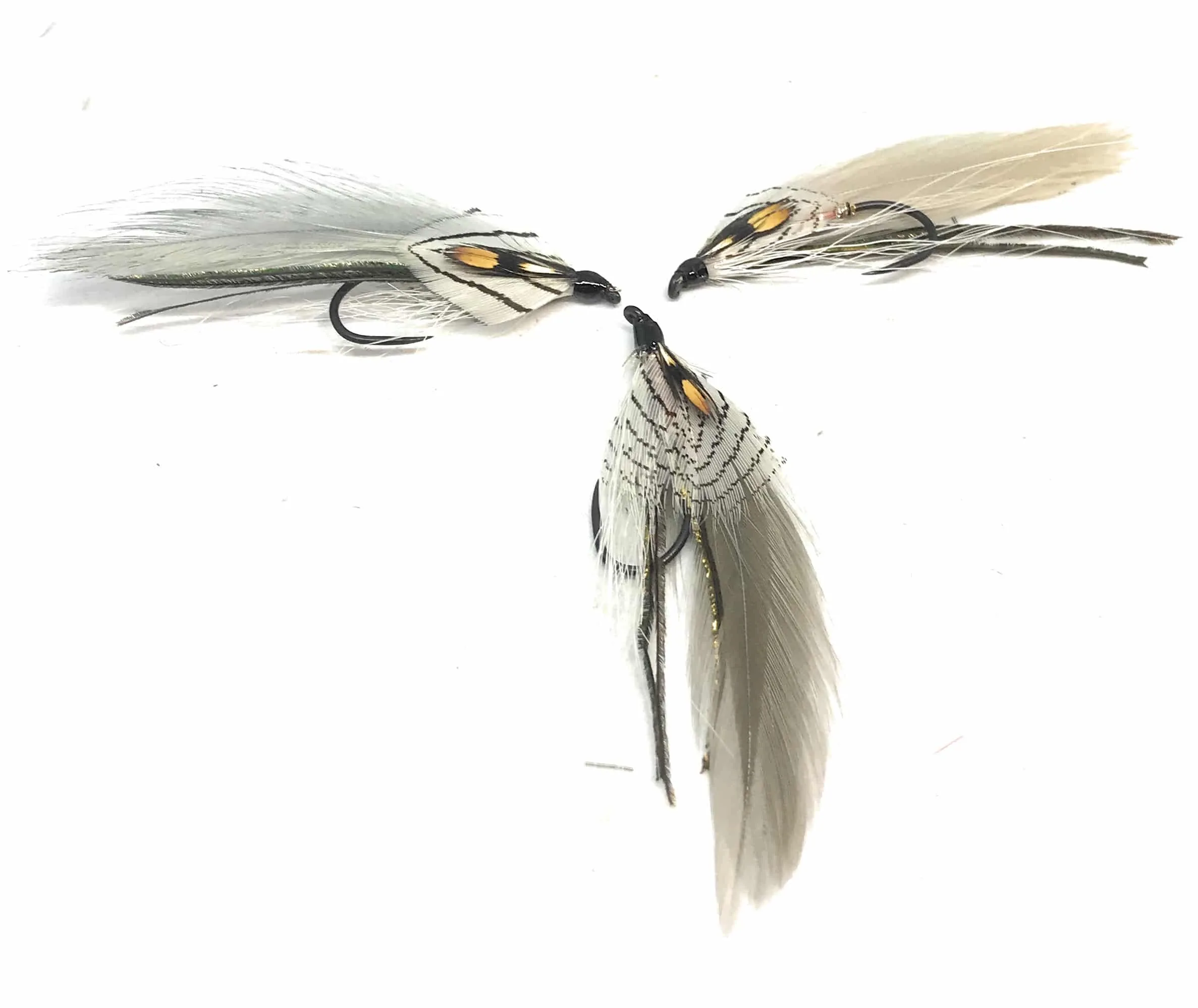 Grey Ghost Streamer mosca artificiale fiume, set 3 pezzi ami #2 #4 #6