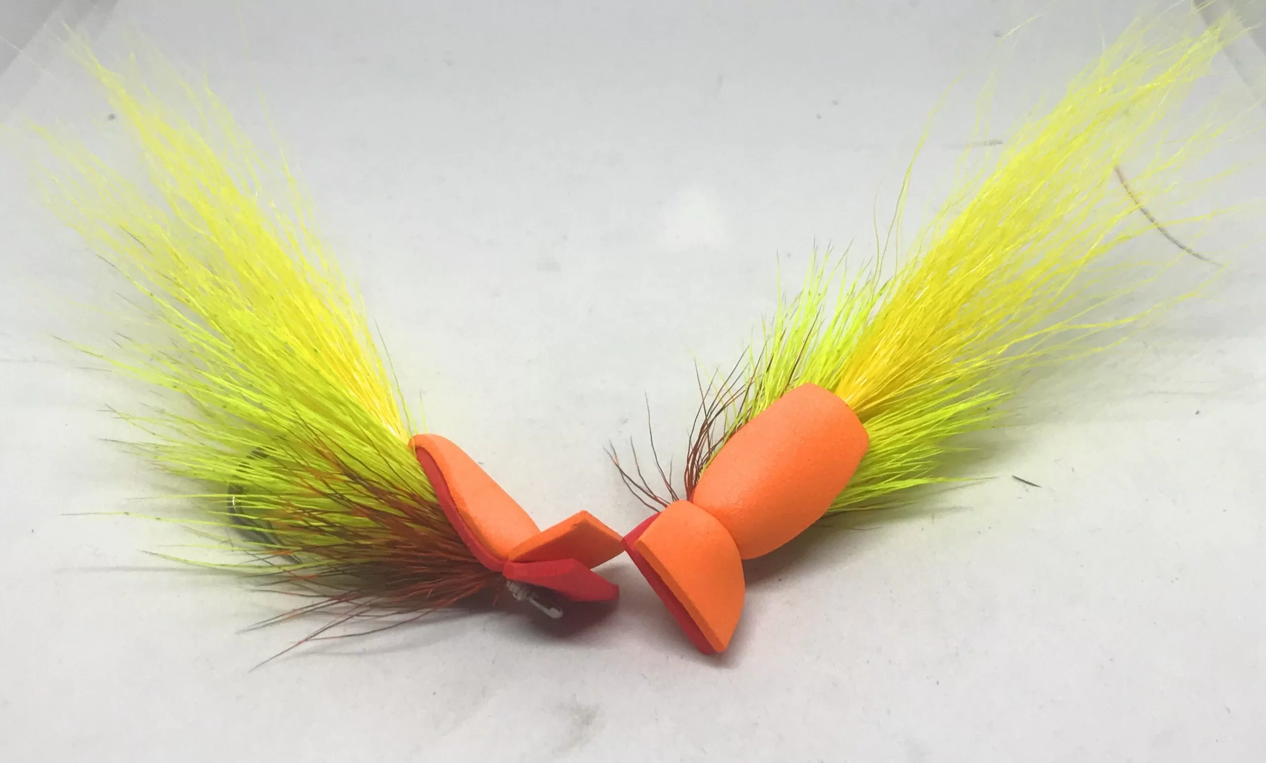 Gurgler Orange & Yellow mosca salata per pesca a mosca, amo 1/0-4/0