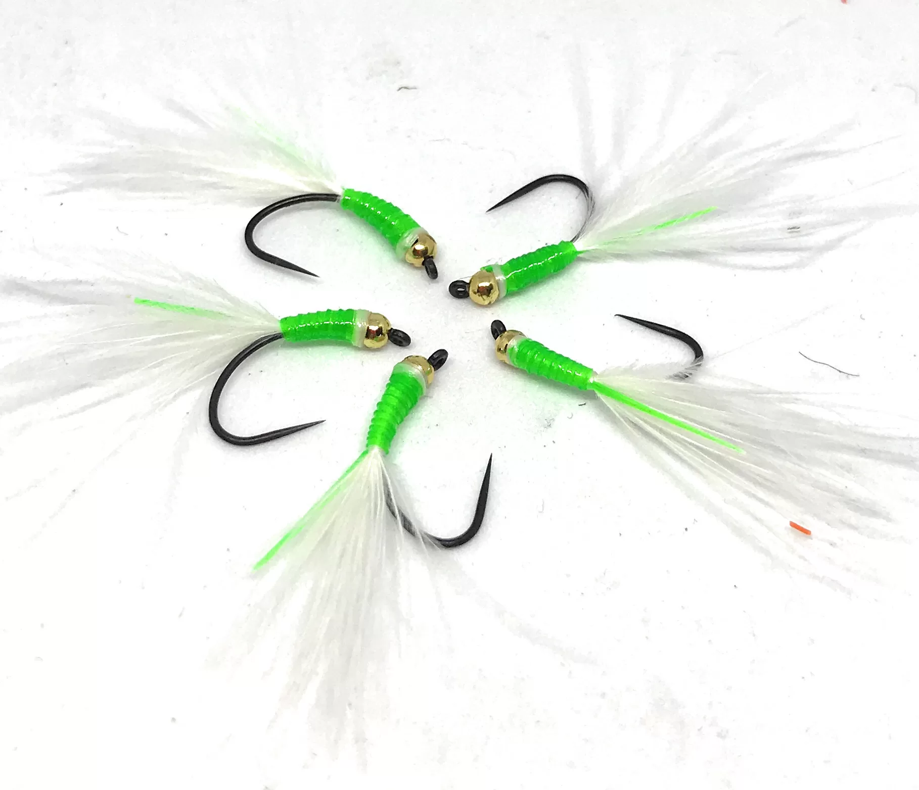 Optic Spermex White Green Streamer ami 8 10 12 mosche artificiali pesca mosca lago