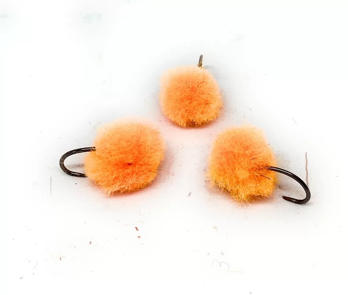 Orange Eggs streamer per lago - 3 mosche artificiali ami 8-10-12