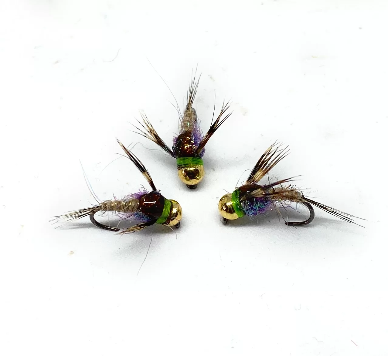 Hare's Ear & Violet Legs Curved Nymph ninfe pesca a mosca amo 10 12 14 16