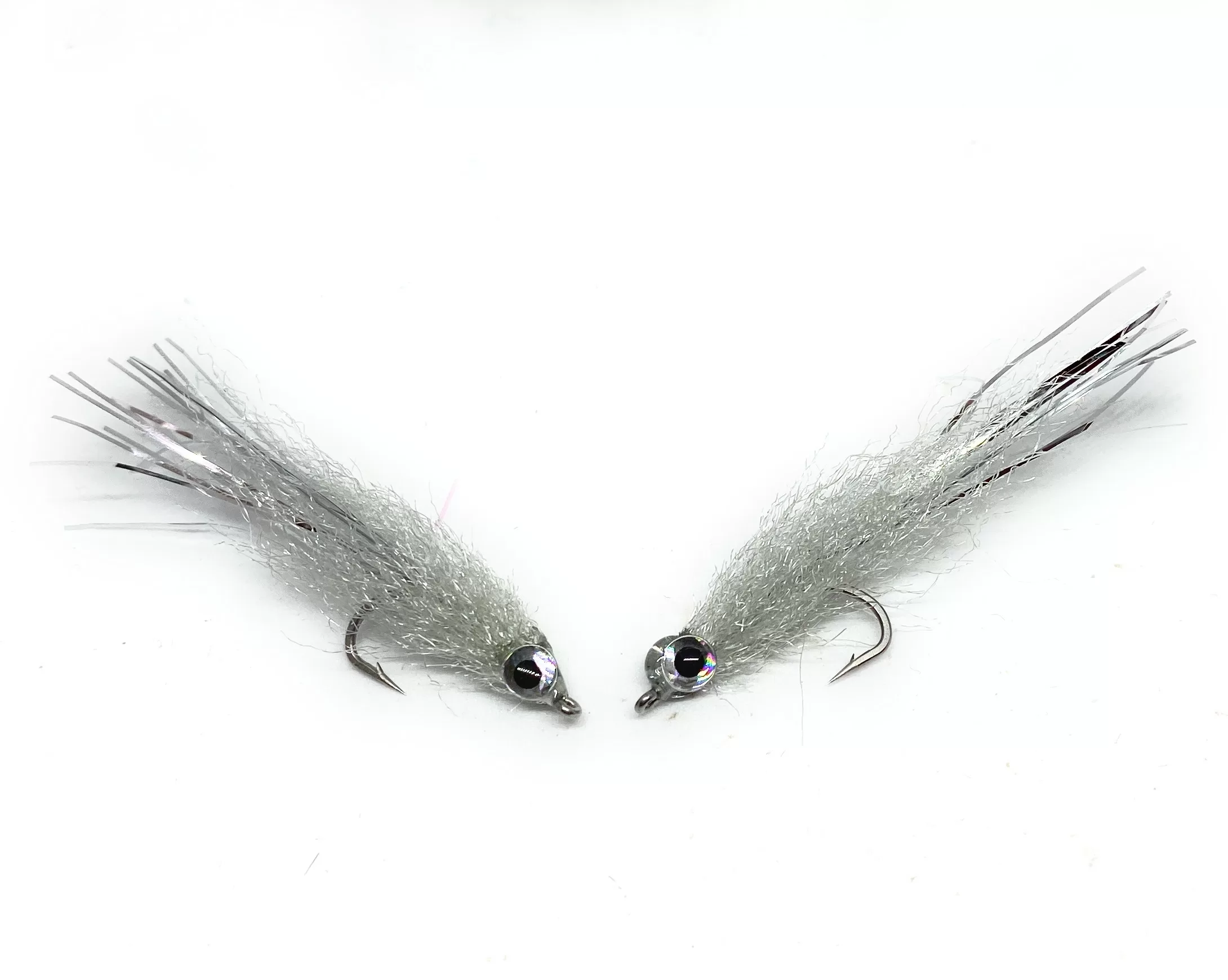 Micro Minnow Grey & Silver mosca artificiale salata amo 6-8 pesca a mosca mare