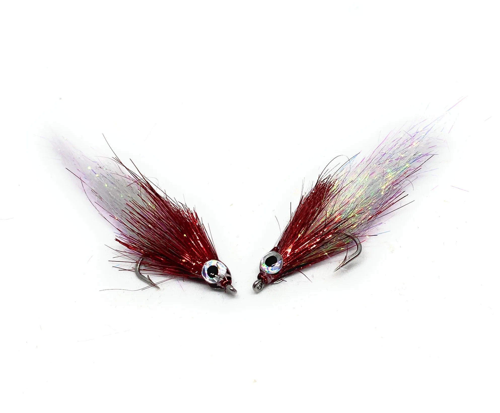 Micro Minnow Pearl & Red artificiale pesca mosca mare ami 6-8