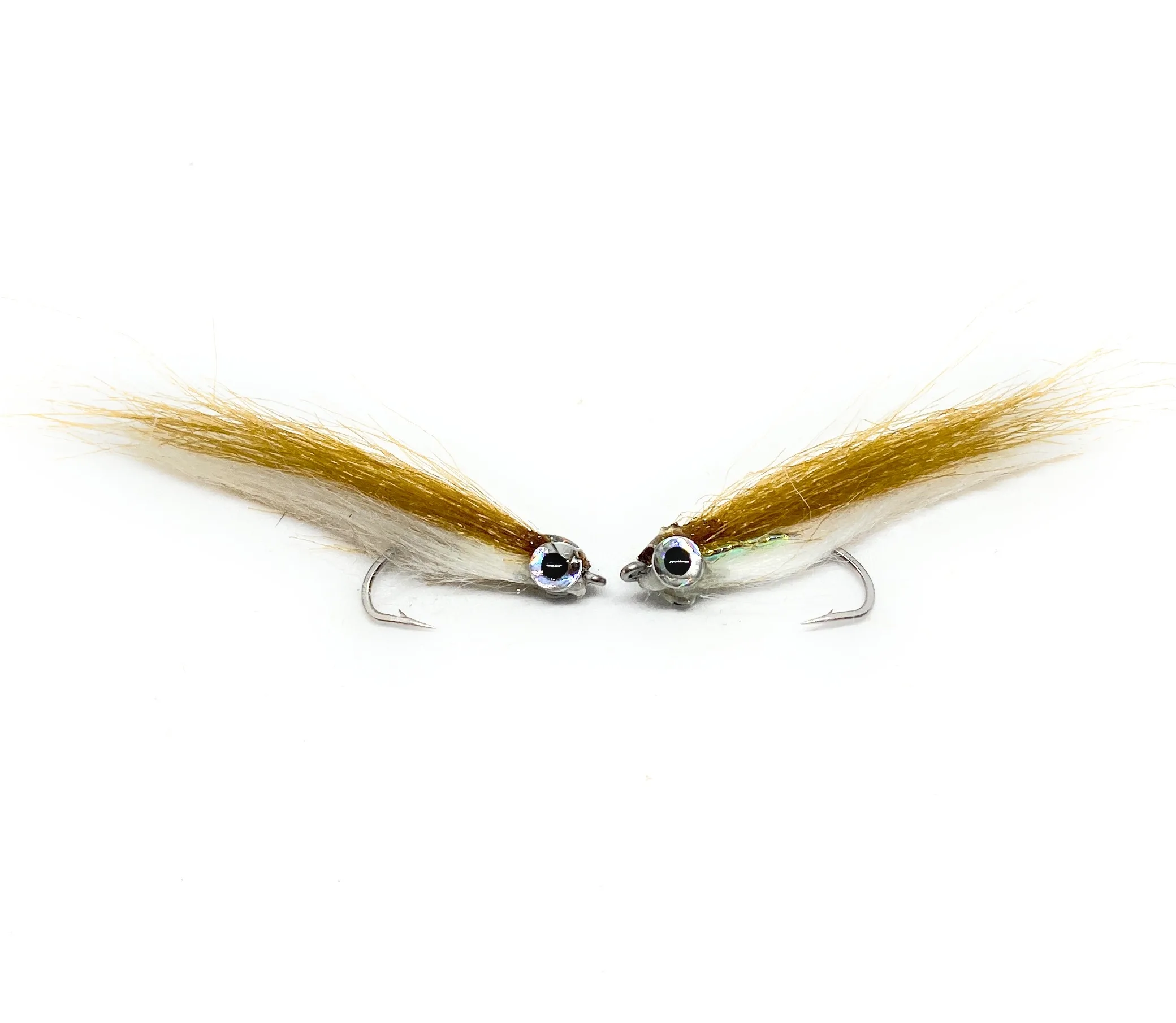 Micro Minnow white and brown saltwater fly hook 6 8 fly fishing sea