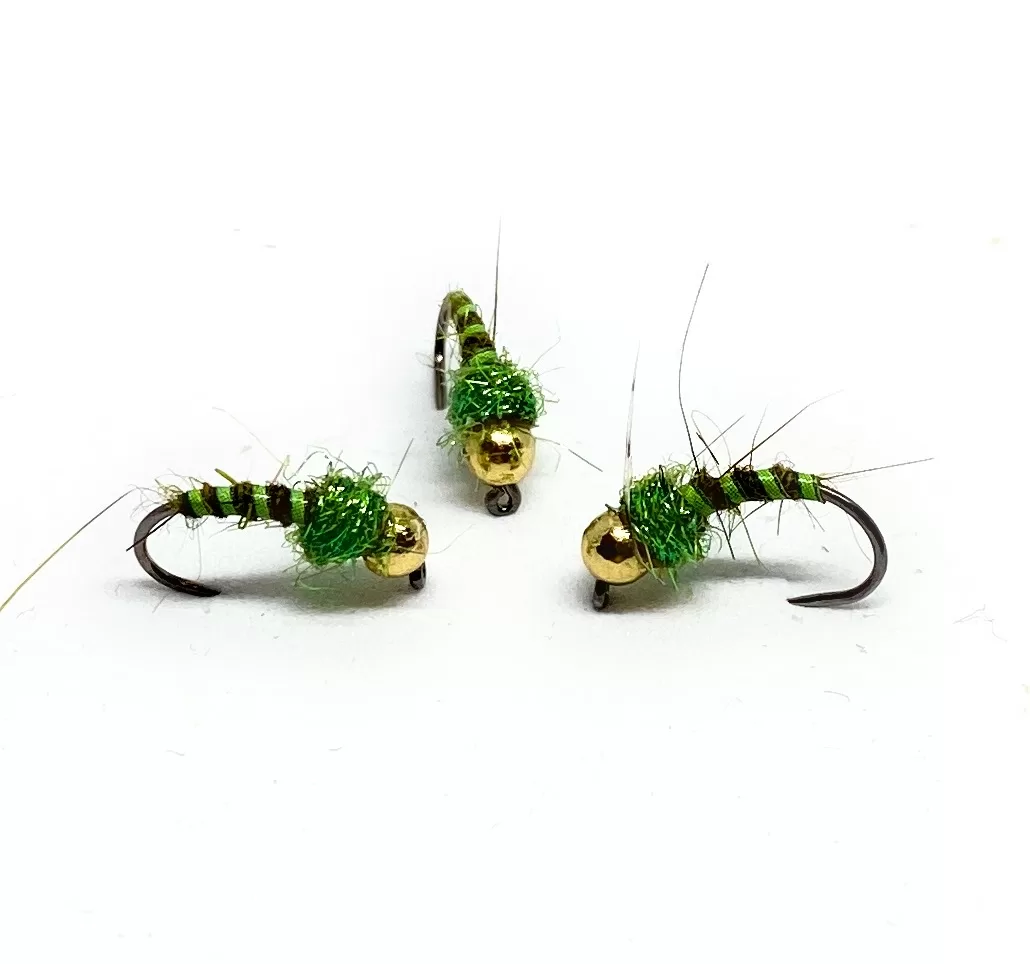 Olive & Green Curved Nymph ninfe pesca a mosca ami 10-16