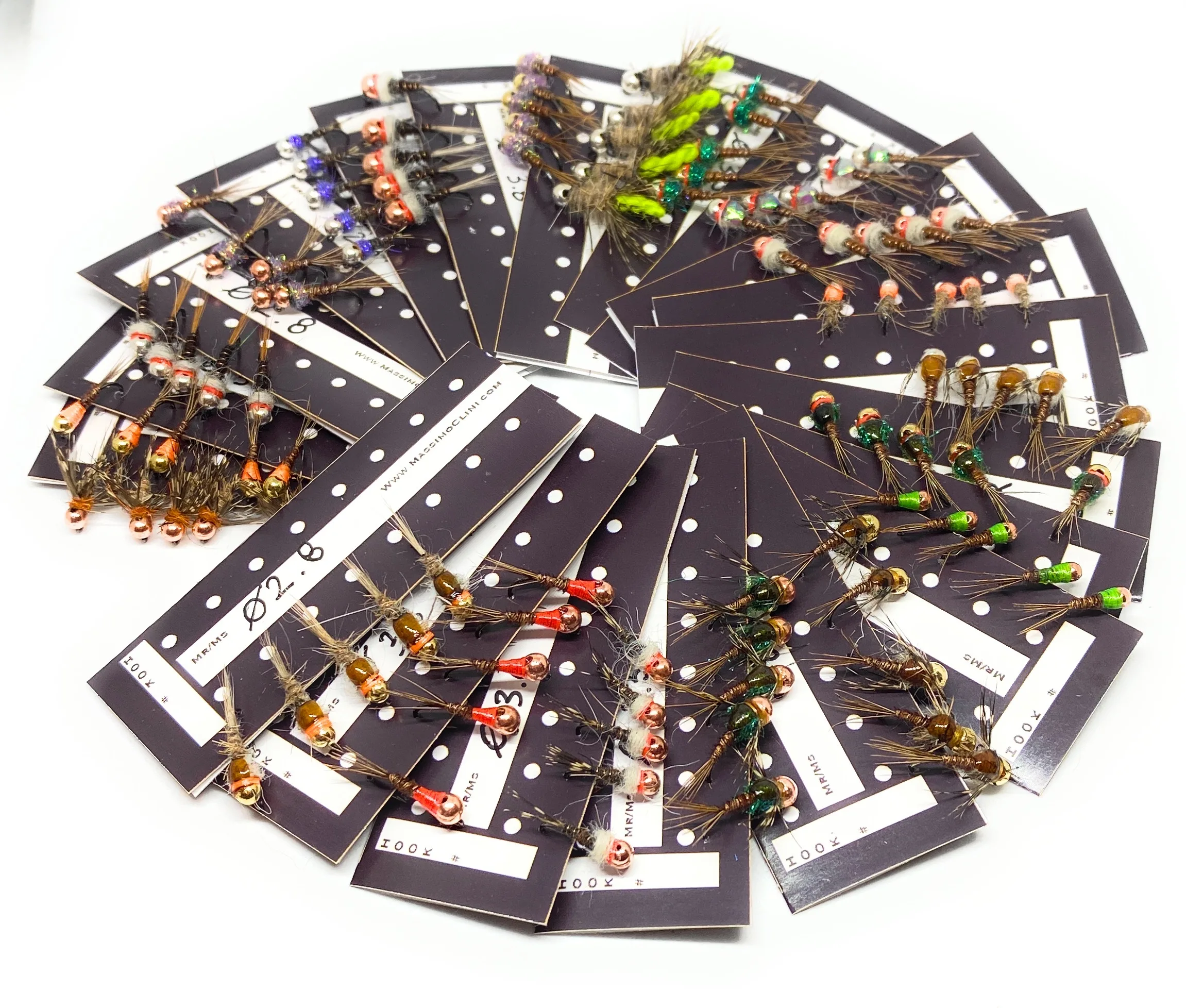 Pacchetto 100 Ninfe artificiali pesca mosca ami 10-16 assortite