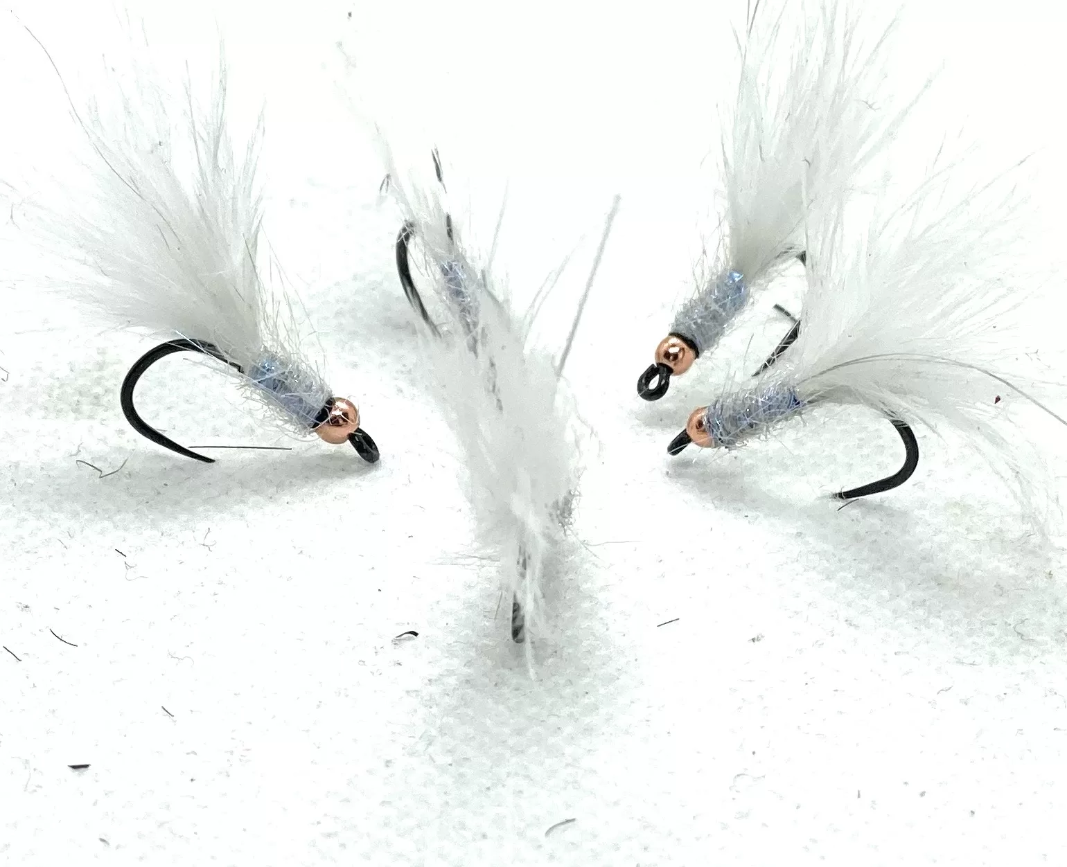 Competition White Streamer streamer bianco pesca lago ami 8 10 12 set 3 mosche artificiali