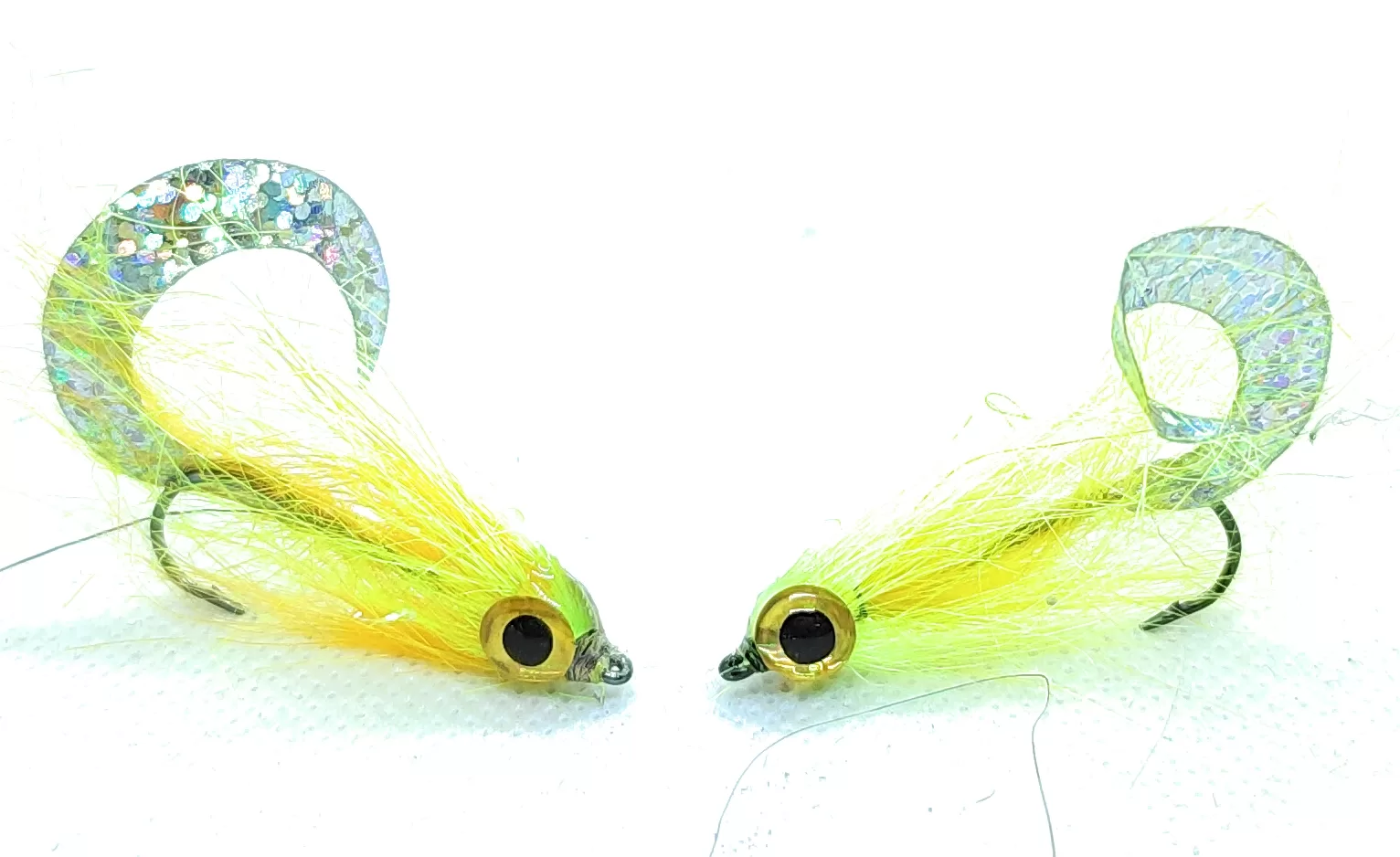 Chartreuse Wiggle Minnow mosca artificiale mare luccio bass ami 1/0 2 2/0 3/0