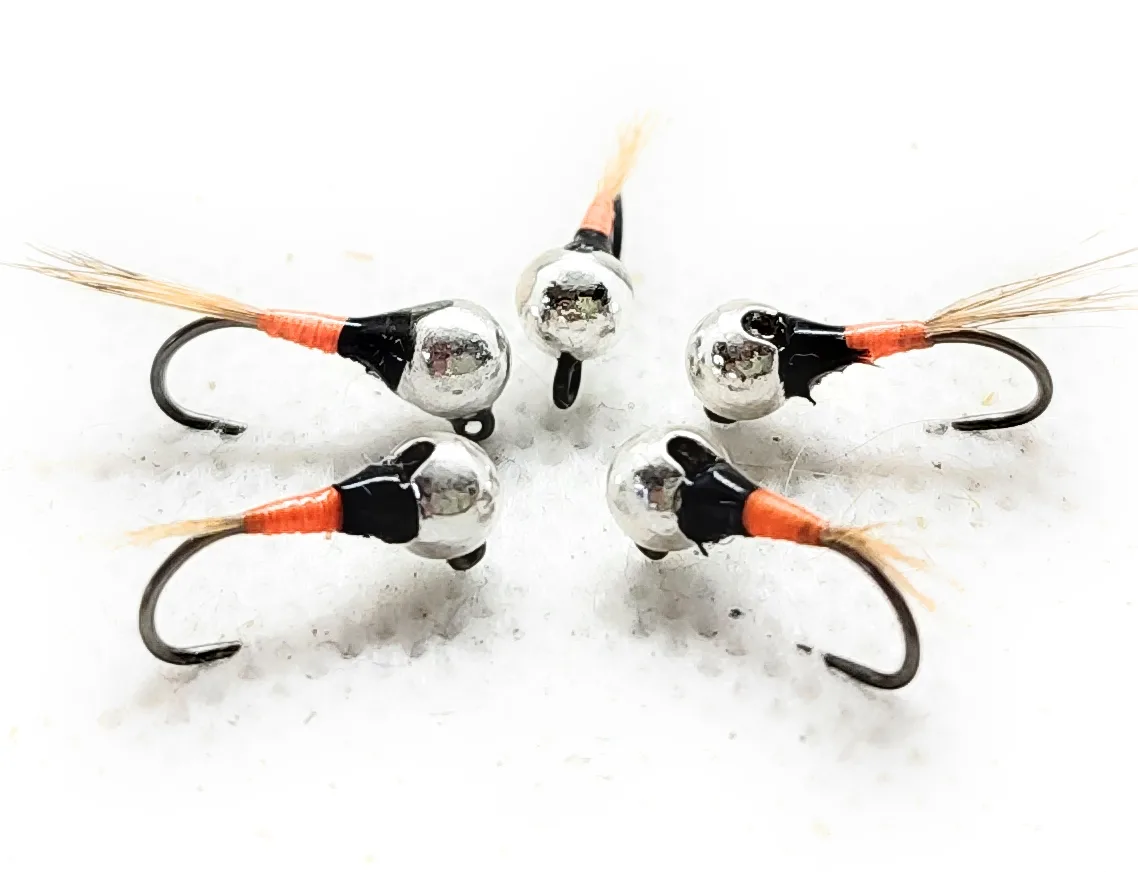 Perdigones Tornado Orange Black Jig Ninfe pesca mosca amo 14 16 18