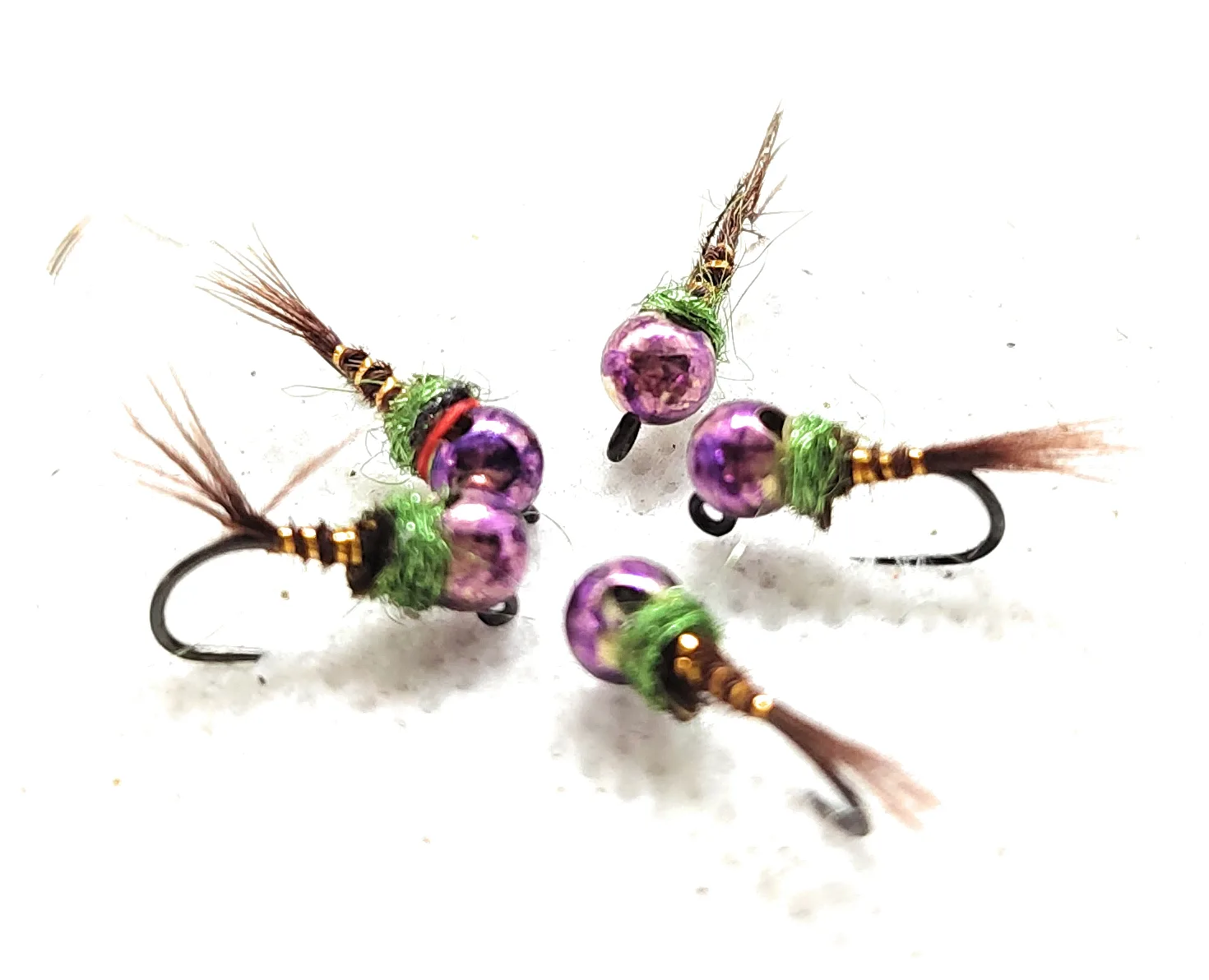 Pheasant Tail Violet Head Jig Nymph, ninfa artificiale pesca mosca ami 10-16
