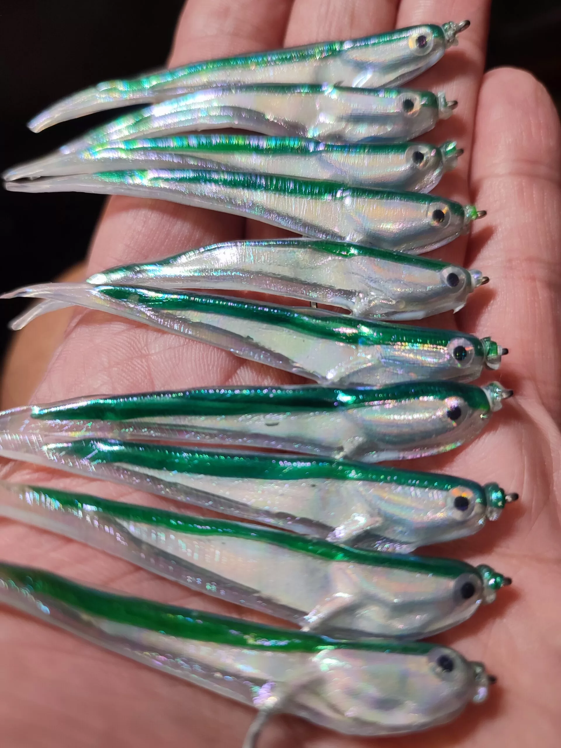 Gummy Minnow Suspended mosca artificiale salata amo 1/0-8 pesca a mosca mare