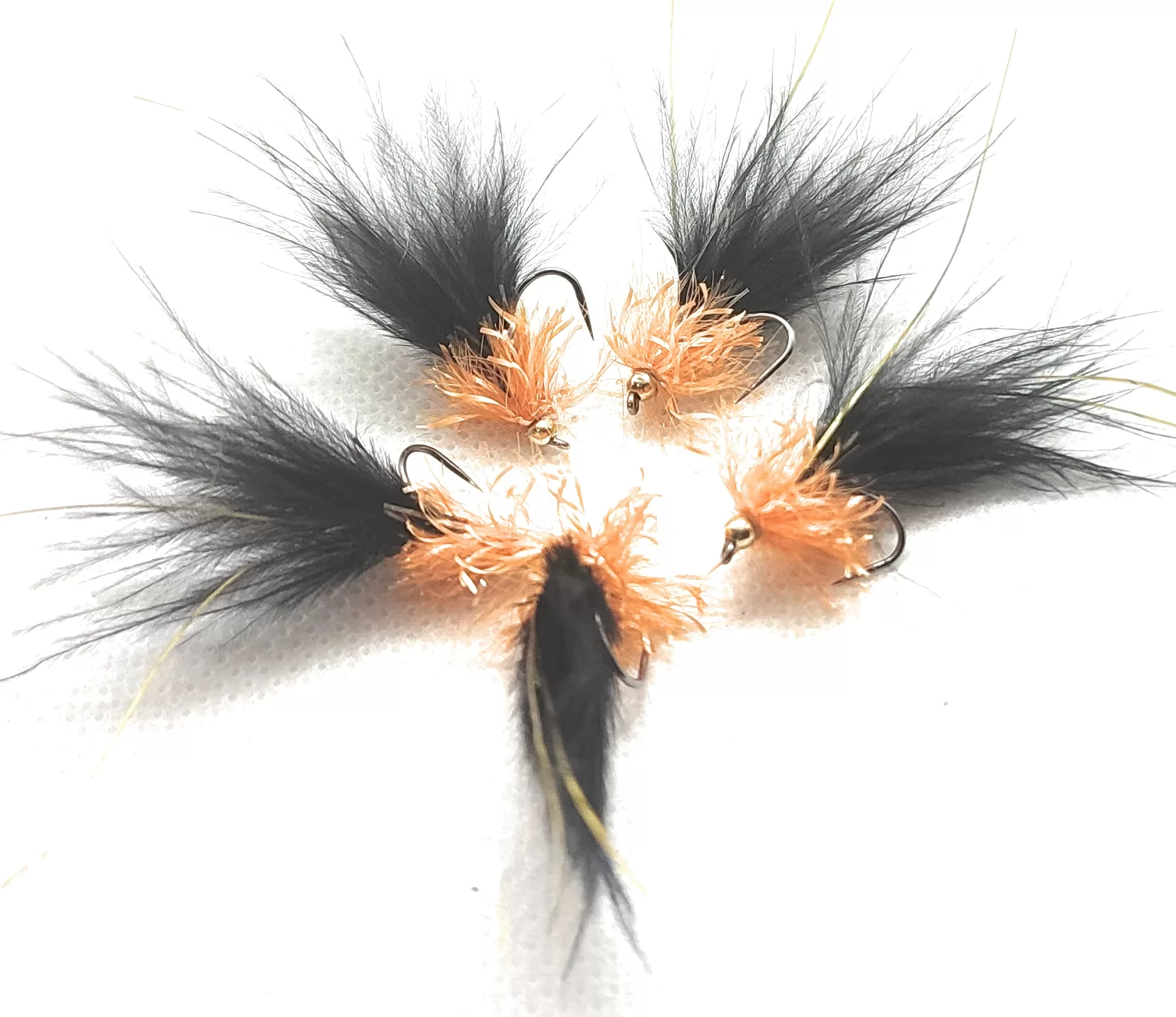 Streamer da Lago Black Orange 3 artificiali ami 8 10 12 pesca a mosca