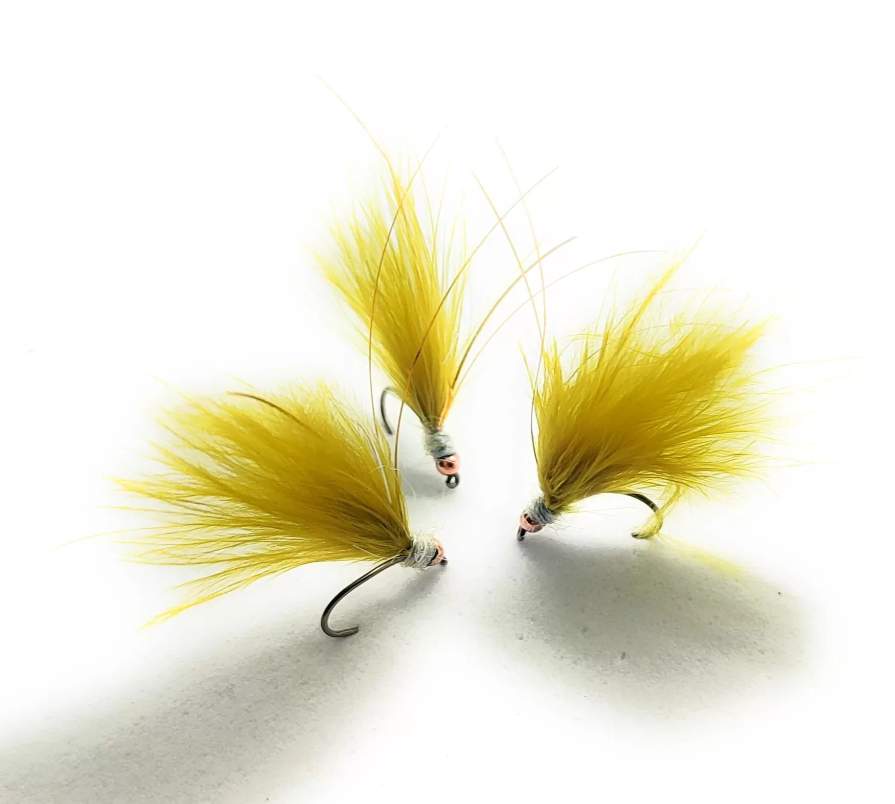 Upright Marabou Wing Pale Olive streamer hook 8-12 fly fishing lake