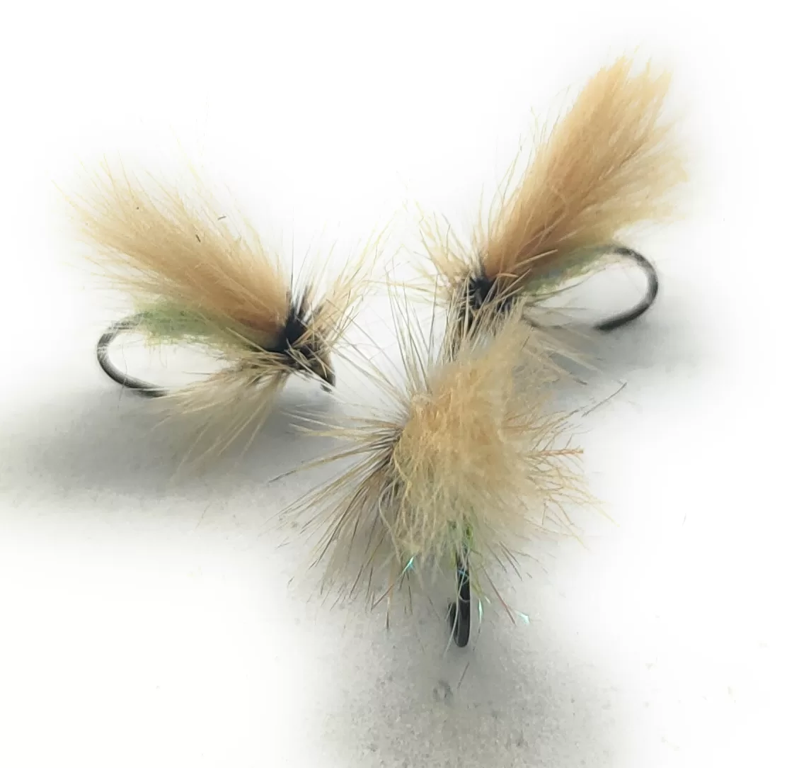 CDC Caddis Cream Dry Fly secche tricotteri amo 12-18 set 3 mosche artificiali pesca mosca