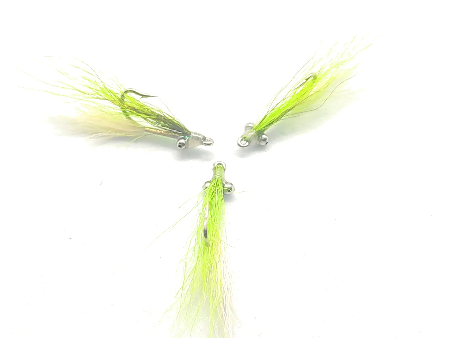 Chartreuse Clouser Minnow Saltwater Fly tre artificiali ami 2 4 6 8 pesca mare