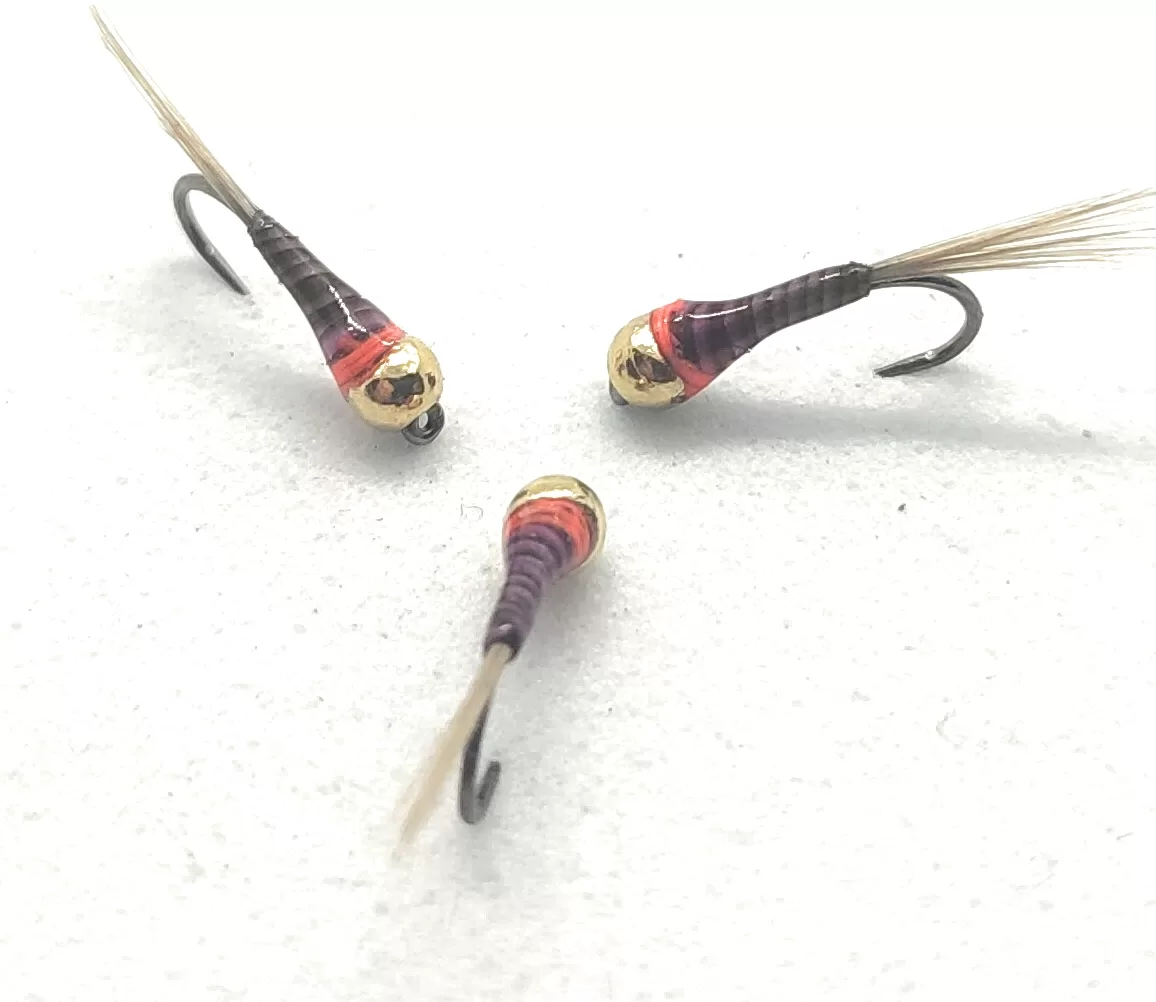 Perdigones Purple Quill Hot Spot Nymph nymph hook 14-18 fly fishing