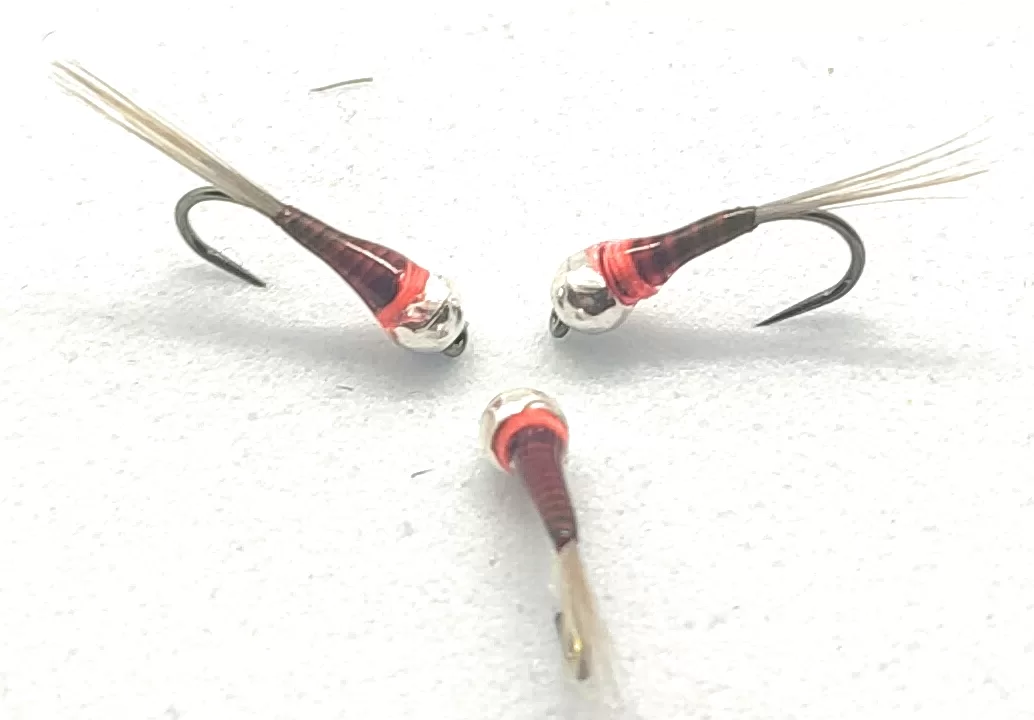 Perdigones Red Quill Hot Spot Nymph ninfa amo 14-18 pesca mosca