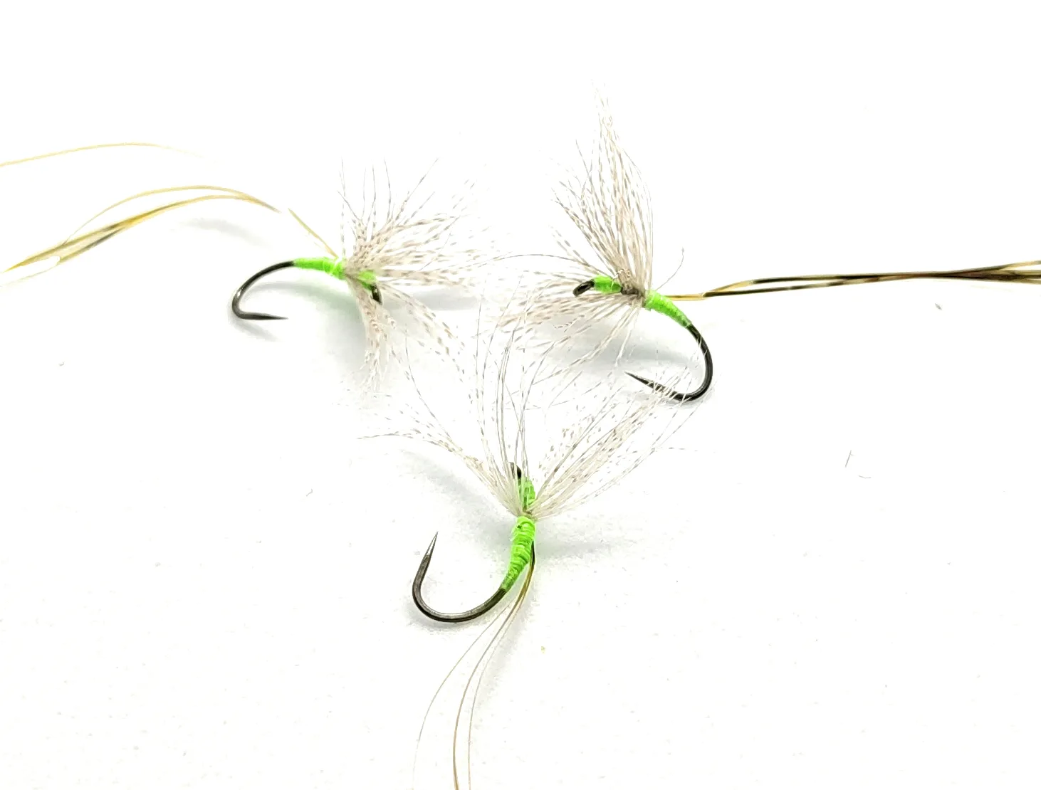 Stillwater Mallard Duck Green hook 8-20, 3 wet flies