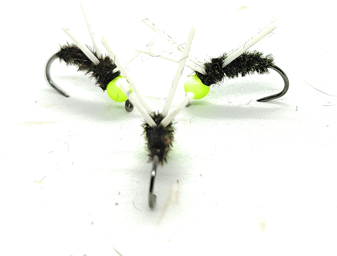 EMB Chartreuse Nymphe 3 Fliegen Fliegenfischen - Haken 6 8 10 12
