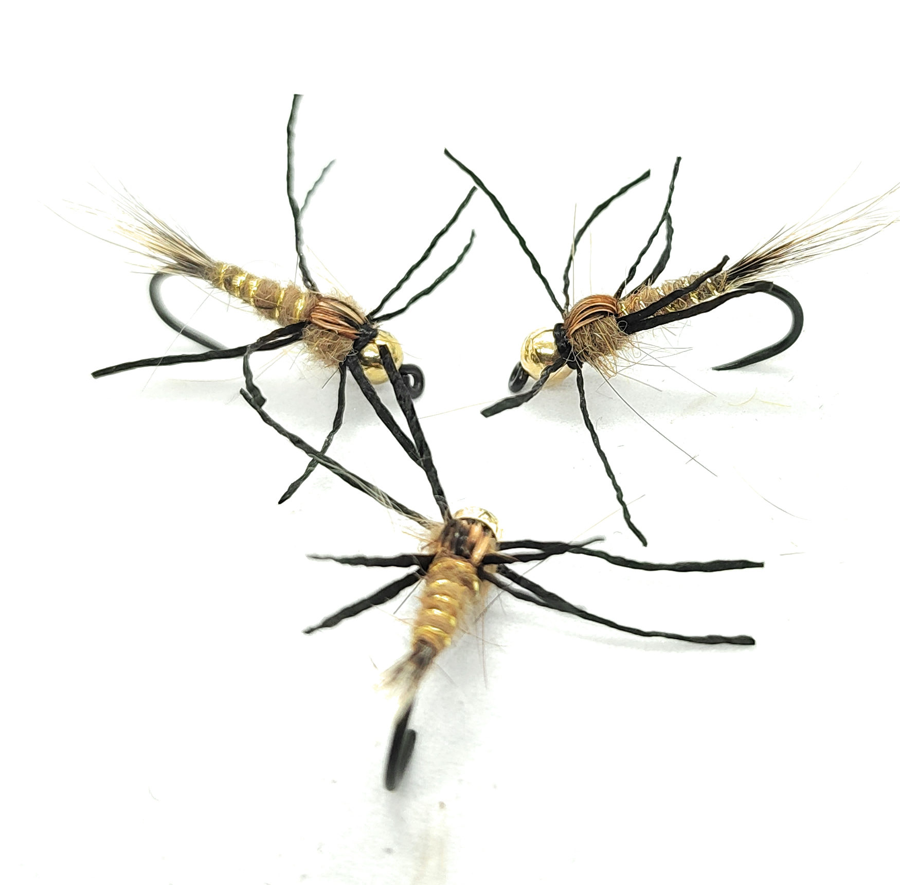 Grey Fox Rubber Legs Nymph 3 pieces hooks 6-12 fly fishing fly