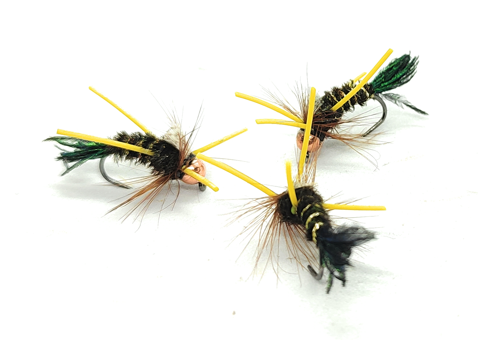 Zug Bug Rubber Legs Nymph 3 flies fly fishing hooks 6-12