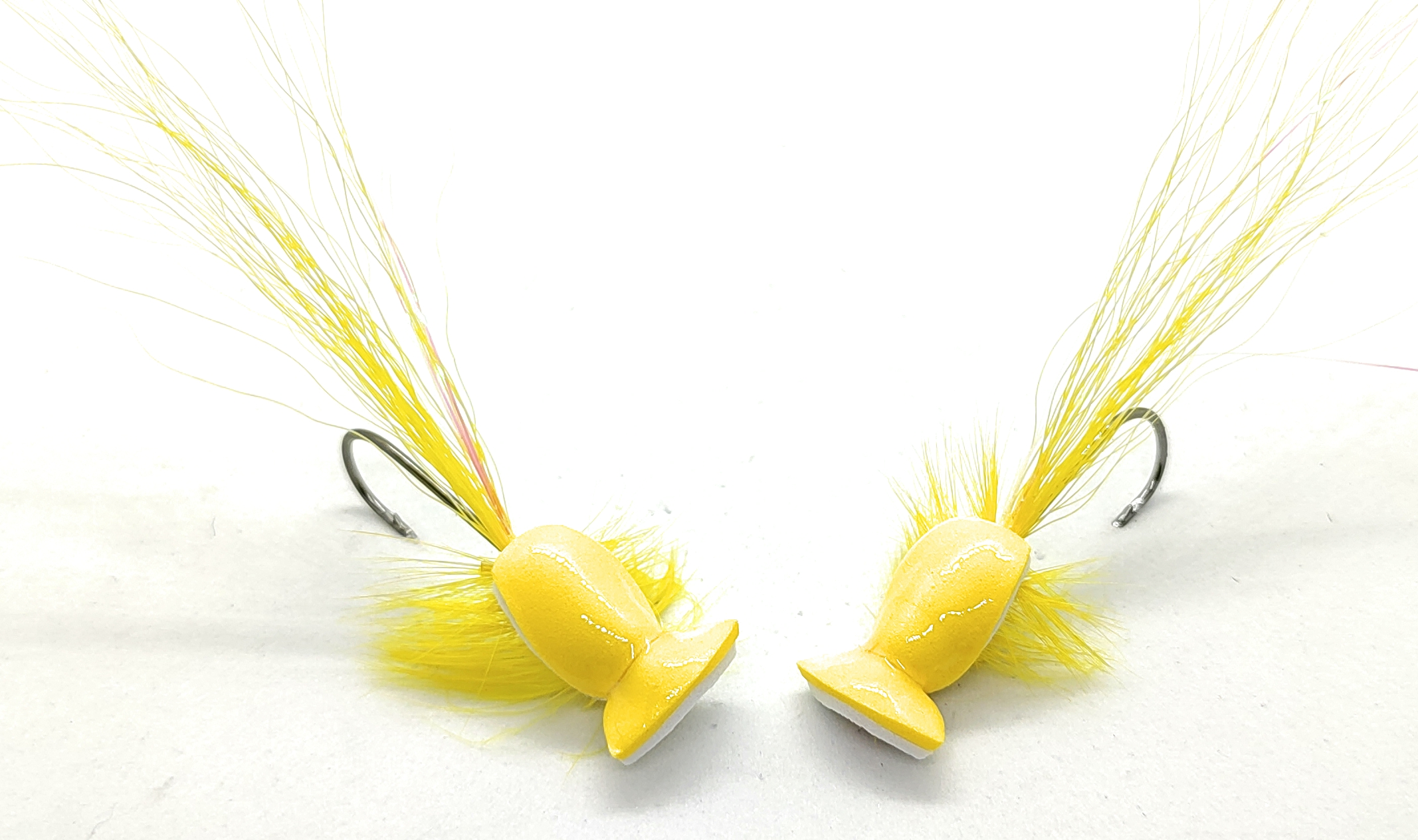 Gurgler Yellow Saltwater Fly 3 pieces hook 1/0 2 4 saltwater fly