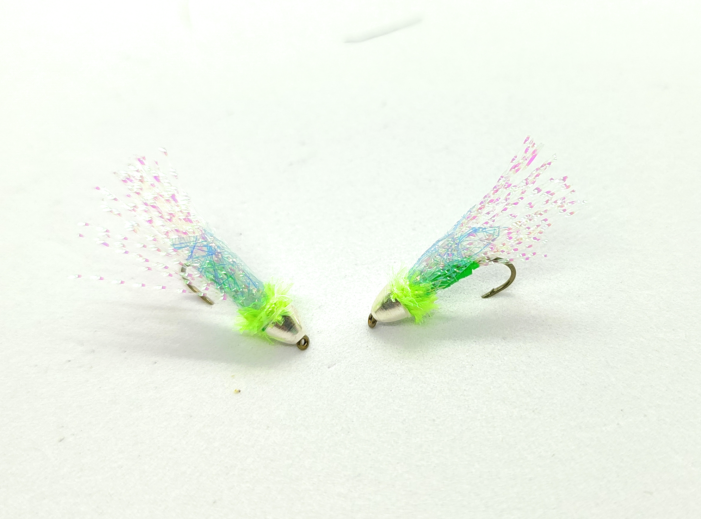 Mosche Cheppia Chartreuse Pearl artificiali hook 10 6 8 pesca