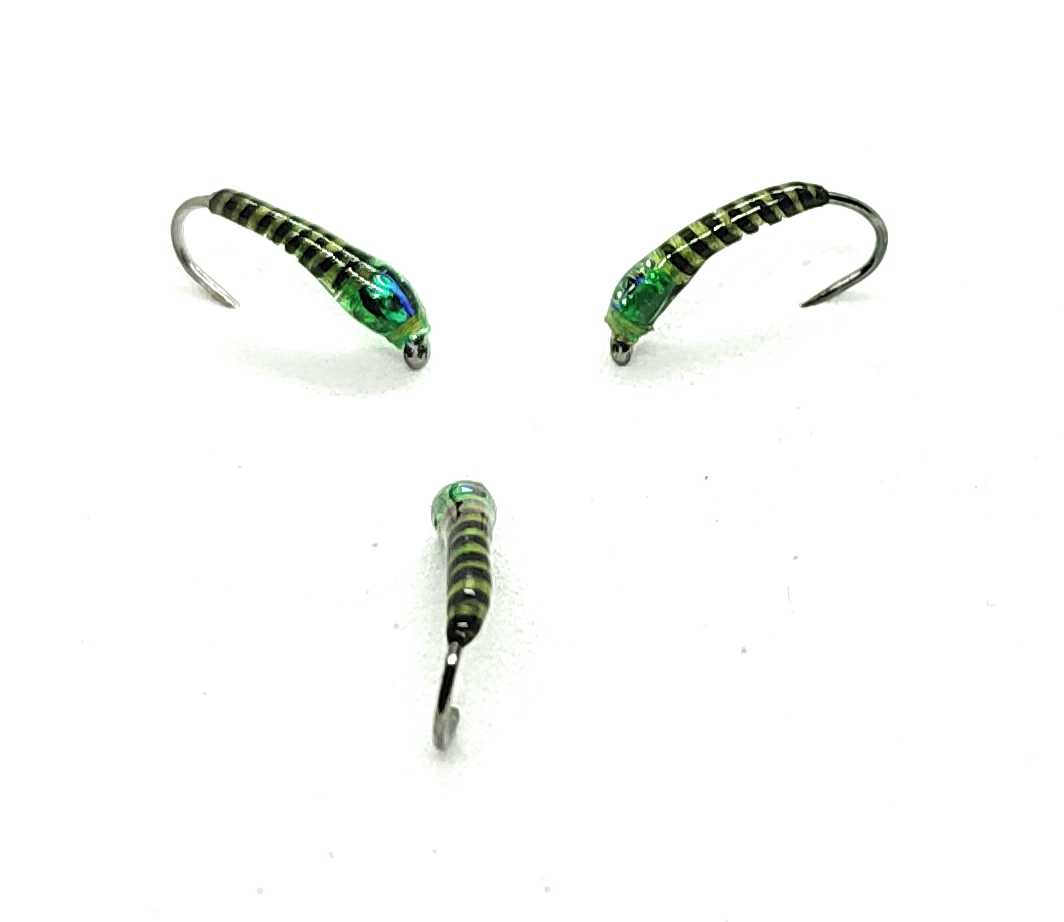 Olive & Edge Green Grub Buzzer - 3 nymphes pour pêche à la mouche hook 10-12
